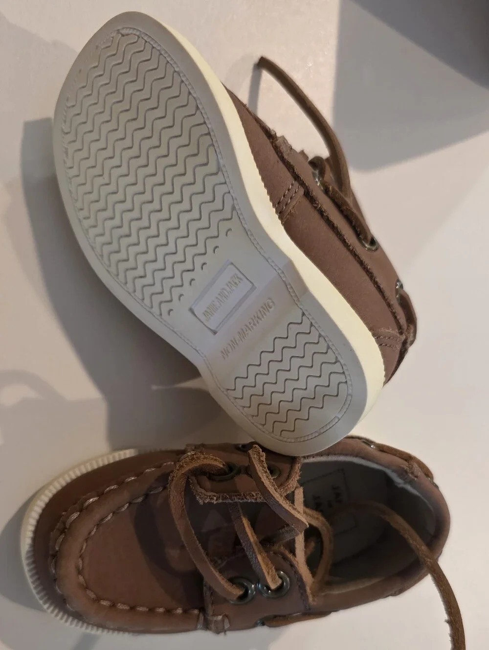Janie and Jack Brown Moccasin Boat Shoes for Babies